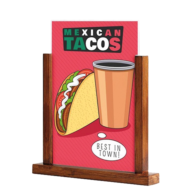 Titulaire de menu en bois A5